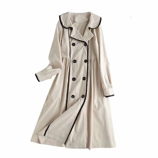 blends fall winter long lapel collar double breasted high waist trench coat elegant casual women coats jackets, Black
blends fall winter long lapel collar double breasted high waist trench coat elegant casual women coats jackets, Black