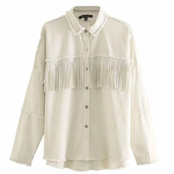 women's jackets 2021 autumn fashio women long sleeve stylish tassel rivet oversize turn-down collar solid loose outwear coat, Black;brown
women's jackets 2021 autumn fashio women long sleeve stylish tassel rivet oversize turn-down collar solid loose outwear coat, Black;brown