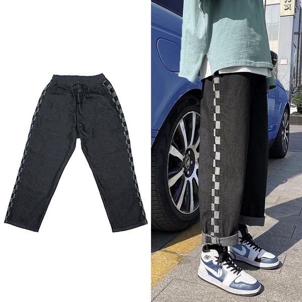 men's jeans men baggy wide-leg pants elastic waist stitching geometric pattern hip hop boys school style blue
men's jeans men baggy wide-leg pants elastic waist stitching geometric pattern hip hop boys school style blue