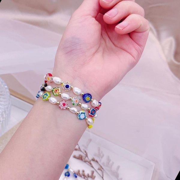 flowers lampwork glass beads freshwater pearl elastic bracelet necklace jewelry making accessories geometric bracelets charm, Golden;silver
flowers lampwork glass beads freshwater pearl elastic bracelet necklace jewelry making accessories geometric bracelets charm, Golden;silver