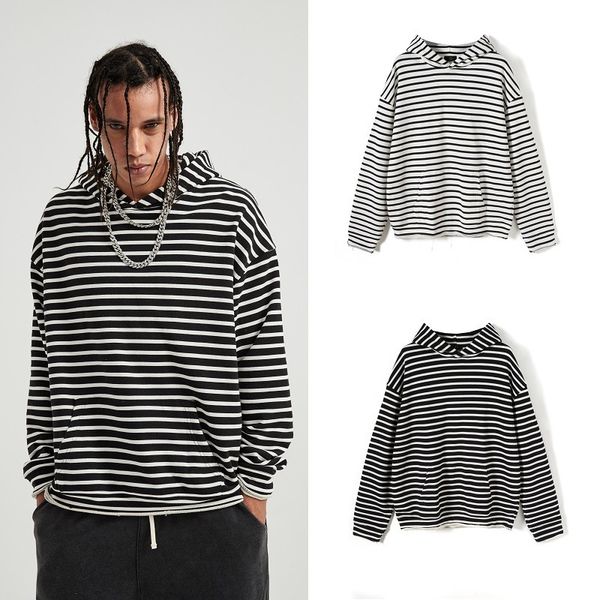 fashion fleece hoodies gaojiechao brand over size loose dark old woolen ee black white stripe men's women's sweater
fashion fleece hoodies gaojiechao brand over size loose dark old woolen ee black white stripe men's women's sweater