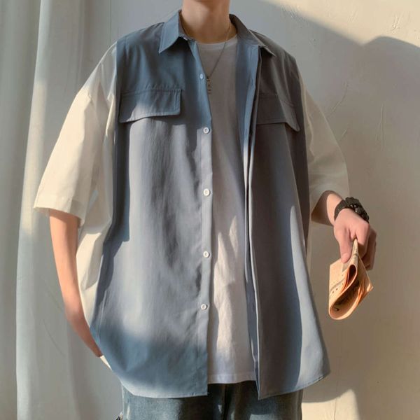 men's casual shirts shirtsummer two piece splicing short men's korean loose casual tooling half sleeve shirt 4hs4, White;black
men's casual shirts shirtsummer two piece splicing short men's korean loose casual tooling half sleeve shirt 4hs4, White;black