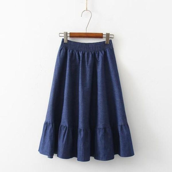 women casual a-line skirts female preppy style summer denim skirt vintage elegant solid blue mid-calf jeans j106, Black
women casual a-line skirts female preppy style summer denim skirt vintage elegant solid blue mid-calf jeans j106, Black