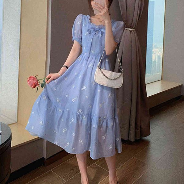 summer bow elegant midi dress women casual short sleeve sqaure collar fairy floral midi dress female dress korean 210521, Black;gray
summer bow elegant midi dress women casual short sleeve sqaure collar fairy floral midi dress female dress korean 210521, Black;gray