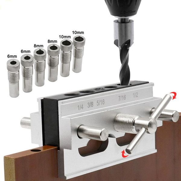 professional hand tool sets pocket hole jig 6/8/10mm self-centering vertical doweling drill guide locator puncher kit joinery woodworking
professional hand tool sets pocket hole jig 6/8/10mm self-centering vertical doweling drill guide locator puncher kit joinery woodworking