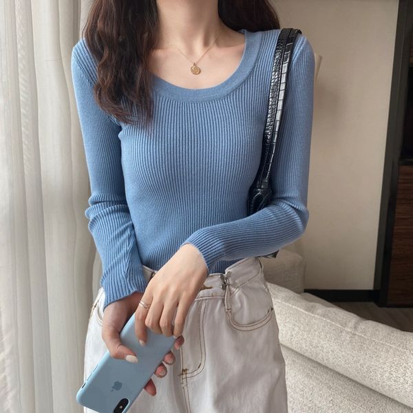 autumn o-neck solid sweater pullovers basic women spring slim knitted sweater femal long sleeve knit, White;black
autumn o-neck solid sweater pullovers basic women spring slim knitted sweater femal long sleeve knit, White;black