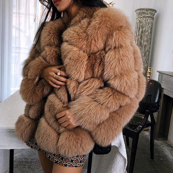 women's fur & faux winter coat with loose casual solid color women fake jacket thicken warm soft quality large size furry overcoat fema, Black
women's fur & faux winter coat with loose casual solid color women fake jacket thicken warm soft quality large size furry overcoat fema, Black
