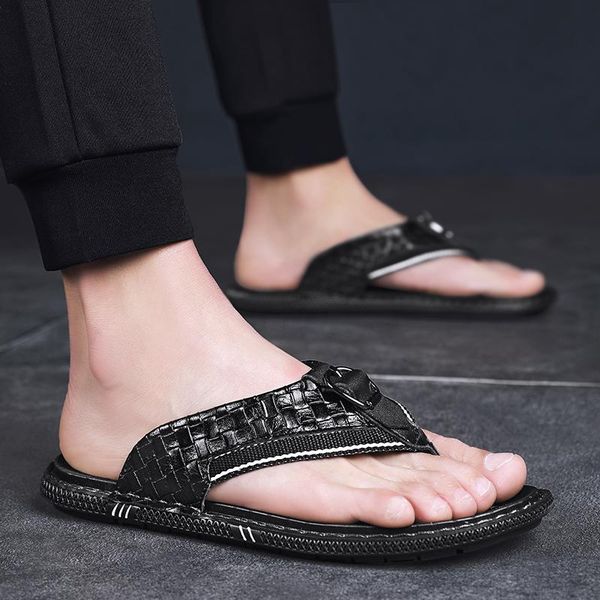 slippers genuine leather summer indoor comfortable sandals beach flip flops mens shoes home soft breathable flat slides, Black
slippers genuine leather summer indoor comfortable sandals beach flip flops mens shoes home soft breathable flat slides, Black
