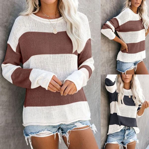 pullover women's sweaters streetwear loose and stripes casual knitted sweater women autumn/winter femme, White;black
pullover women's sweaters streetwear loose and stripes casual knitted sweater women autumn/winter femme, White;black