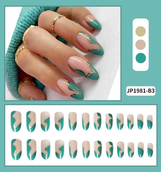 false nails 24pcs mint green nail patch round head glue type removable long paragraph fashion manicure save time sana889, Red;gold
false nails 24pcs mint green nail patch round head glue type removable long paragraph fashion manicure save time sana889, Red;gold