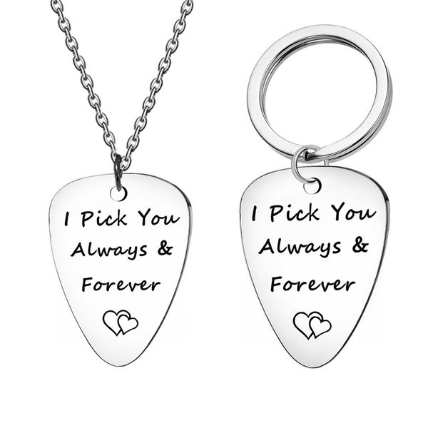 stainless steel couples guitar accessories i pick you always necklace keychain european and american fashion jewelry gift diy customized who, Silver
stainless steel couples guitar accessories i pick you always necklace keychain european and american fashion jewelry gift diy customized who, Silver