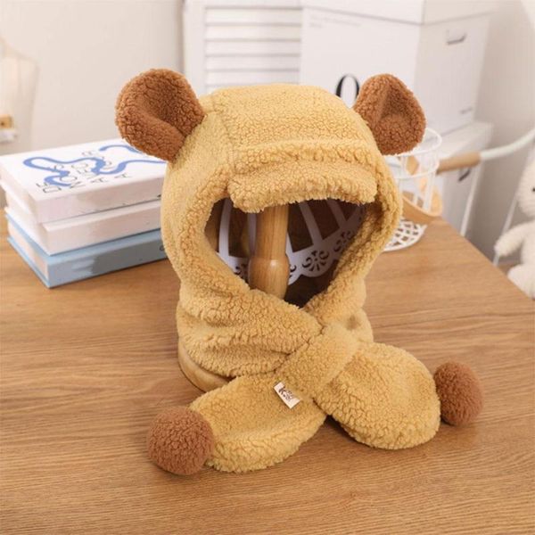 caps & hats girl's women cute bear ear hat scarf beanies warm casual plush pure color present for girlfriend accessories 2021 wint r4t4, Yellow
caps & hats girl's women cute bear ear hat scarf beanies warm casual plush pure color present for girlfriend accessories 2021 wint r4t4, Yellow