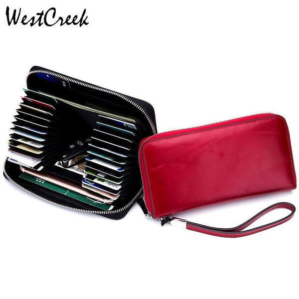 wallets westcreek brand rfid genuine leather wristlet women card holder zipper long wallet clutch bag men oil wax phone purse, Red;black
wallets westcreek brand rfid genuine leather wristlet women card holder zipper long wallet clutch bag men oil wax phone purse, Red;black