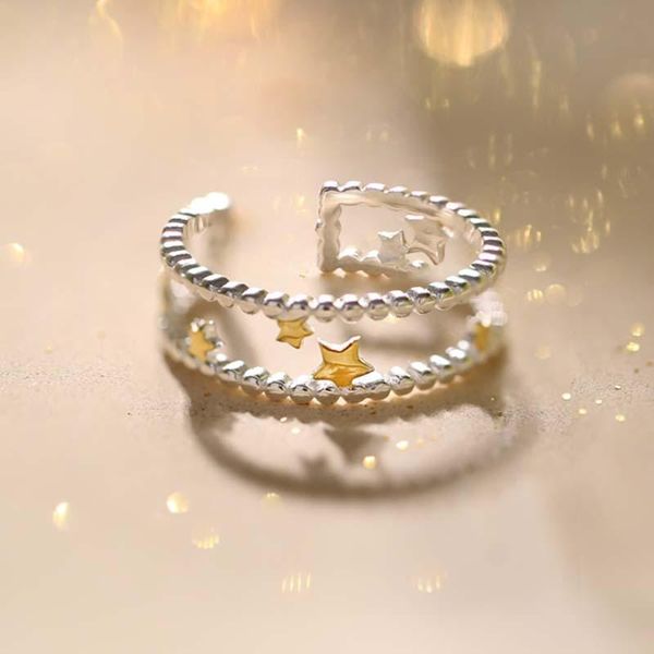 wedding rings 1pcs creative women gold star open twist joint silver color ring simple birthday party jewelry gift accessory, Slivery;golden
wedding rings 1pcs creative women gold star open twist joint silver color ring simple birthday party jewelry gift accessory, Slivery;golden