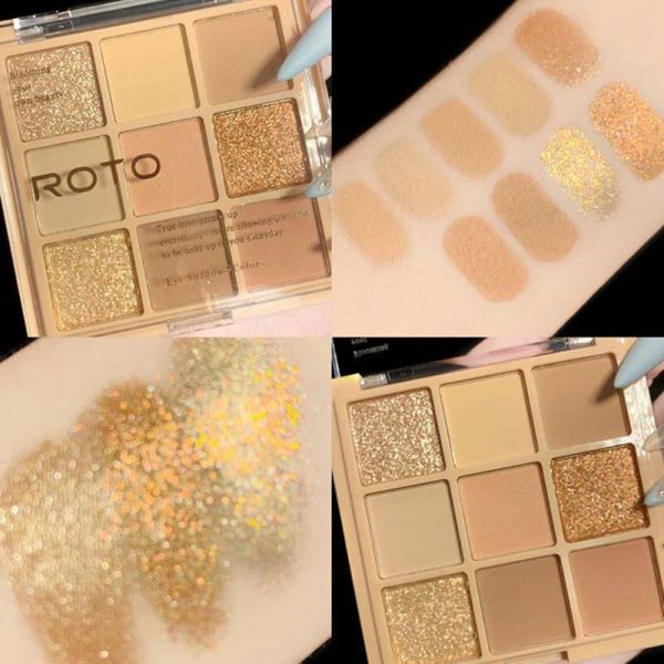 eye shadow 9-color eyeshadow palette pearlescent matte texture glitter earth color long-lasting professional eyes makeup 
eye shadow 9-color eyeshadow palette pearlescent matte texture glitter earth color long-lasting professional eyes makeup