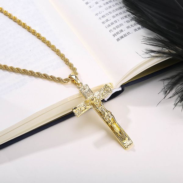 necklace trend hip hop cross jesus pendant religious personality sweater chain unisex, Silver
necklace trend hip hop cross jesus pendant religious personality sweater chain unisex, Silver