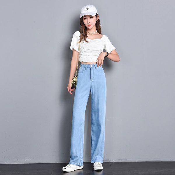 women's jeans high waist straight tube loose summer thin wide leg pants ice silk casual 2021, Blue
women's jeans high waist straight tube loose summer thin wide leg pants ice silk casual 2021, Blue
