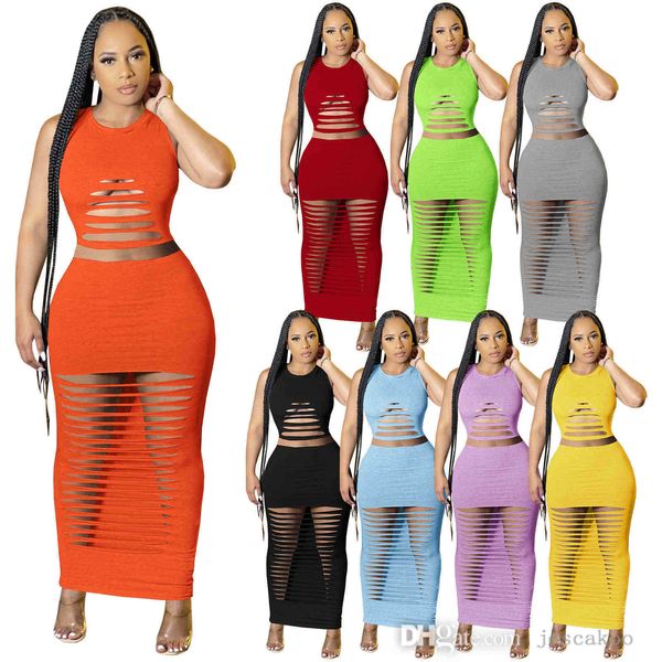 women dresses stretch ripped holes maxi dress sleeveless tank skirt bodycon skinny dresses casual party club clothing s-2xl, Black;gray
women dresses stretch ripped holes maxi dress sleeveless tank skirt bodycon skinny dresses casual party club clothing s-2xl, Black;gray