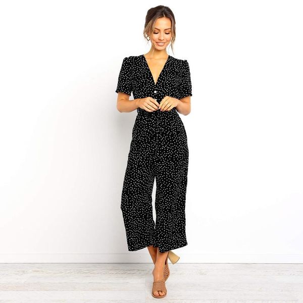 women's jumpsuits & rompers lugentolo summer fashion polka dot printed button v-neck 9 pants temperament loose short sleeve, Black;white
women's jumpsuits & rompers lugentolo summer fashion polka dot printed button v-neck 9 pants temperament loose short sleeve, Black;white