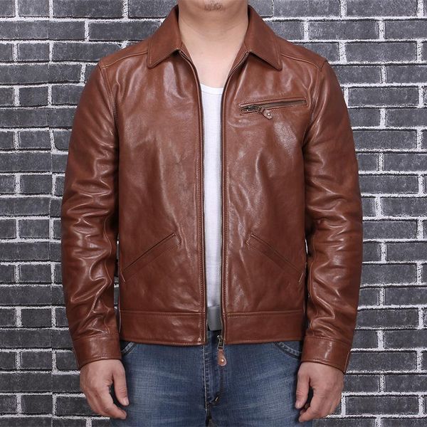 men's leather & faux 2021 brown men smart casual jacket large size xxxl genuine sheepskin russian autumn slim fit natural coat, Black
men's leather & faux 2021 brown men smart casual jacket large size xxxl genuine sheepskin russian autumn slim fit natural coat, Black