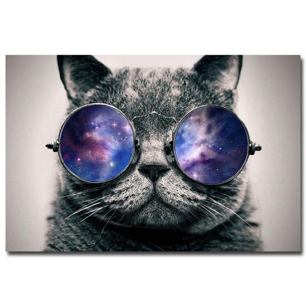 paintings cat with glasses galaxy funny art canvas painting poster print pictures for living room home decoration
paintings cat with glasses galaxy funny art canvas painting poster print pictures for living room home decoration