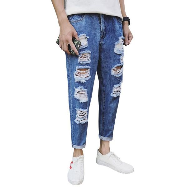 fashion mens jeans spring and summer personalized holes in high-quality cotton men's plus size 28-42 ripped for men, Blue
fashion mens jeans spring and summer personalized holes in high-quality cotton men's plus size 28-42 ripped for men, Blue