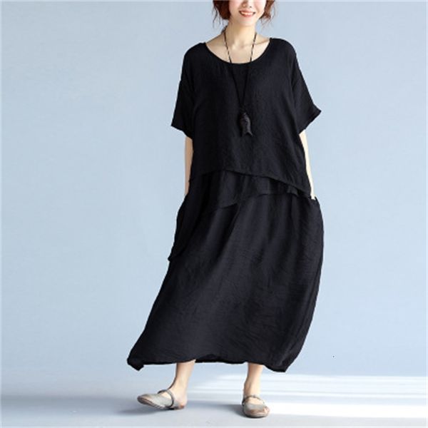 dresses tyw5057# bulky mm large summer new cotton linen solid color dress, Black;gray
dresses tyw5057# bulky mm large summer new cotton linen solid color dress, Black;gray