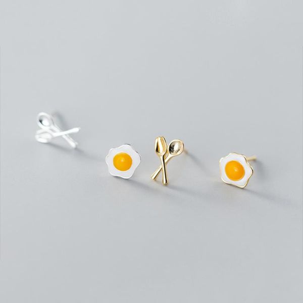 jazaz lovely cute mini egg cutlery stud earrings for women genuine 925 sterling silver creative korean teen party jewelry, Golden;silver
jazaz lovely cute mini egg cutlery stud earrings for women genuine 925 sterling silver creative korean teen party jewelry, Golden;silver