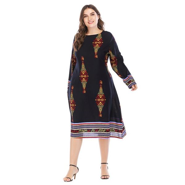 plus size dresses vintage dress women long sleeve muslim christmas party autumn winter female tunic large straight robe, Black
plus size dresses vintage dress women long sleeve muslim christmas party autumn winter female tunic large straight robe, Black