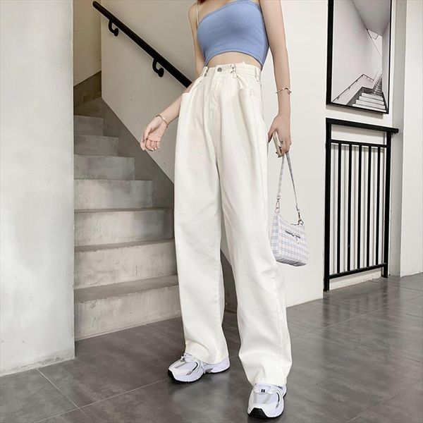 white pant wide leg summer womens jeans high waits adjustable denim pants trouser korean loose casual, Blue
white pant wide leg summer womens jeans high waits adjustable denim pants trouser korean loose casual, Blue
