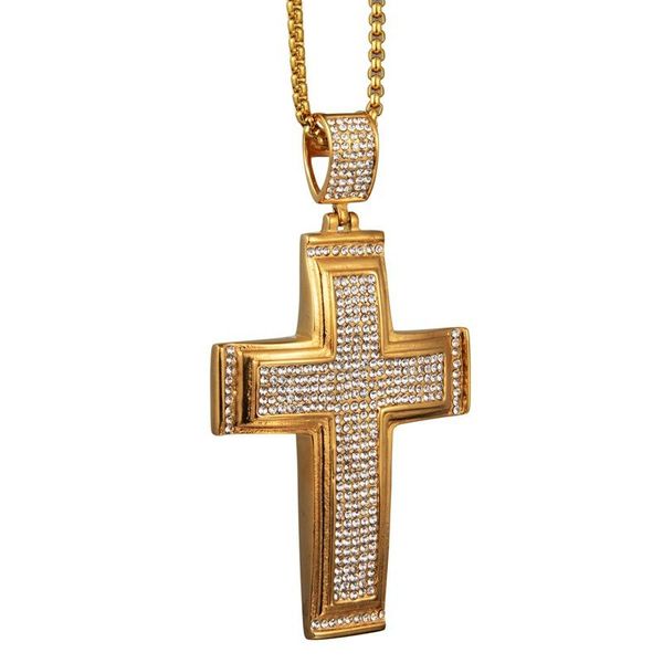 pendant necklaces cross necklace hip hop classical five row white stone jewelry collier rock fashion mens gold chain dj rapper, Silver
pendant necklaces cross necklace hip hop classical five row white stone jewelry collier rock fashion mens gold chain dj rapper, Silver