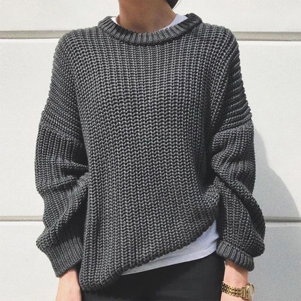 women autumn winter long sleeve sweater round neck simple solid color pullover casual loose knitwear jumper shirt women's sweaters, White;black
women autumn winter long sleeve sweater round neck simple solid color pullover casual loose knitwear jumper shirt women's sweaters, White;black