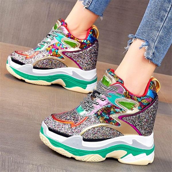 casual shoes women shiny glitter cow leather wedges high heel ankle boots female round toe fashion sneakers platform pumps, Black
casual shoes women shiny glitter cow leather wedges high heel ankle boots female round toe fashion sneakers platform pumps, Black