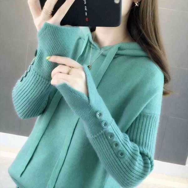 autumn winter hooded women sweater korean loose pullover knitwear solid color casual female short sweater coat, White;black
autumn winter hooded women sweater korean loose pullover knitwear solid color casual female short sweater coat, White;black