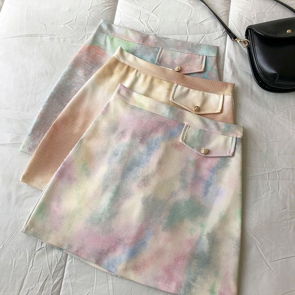 design tie-dye mini vintage skirt female korean thin a-line skrits for womens anti-glare high waist a-line short 210420, Black
design tie-dye mini vintage skirt female korean thin a-line skrits for womens anti-glare high waist a-line short 210420, Black