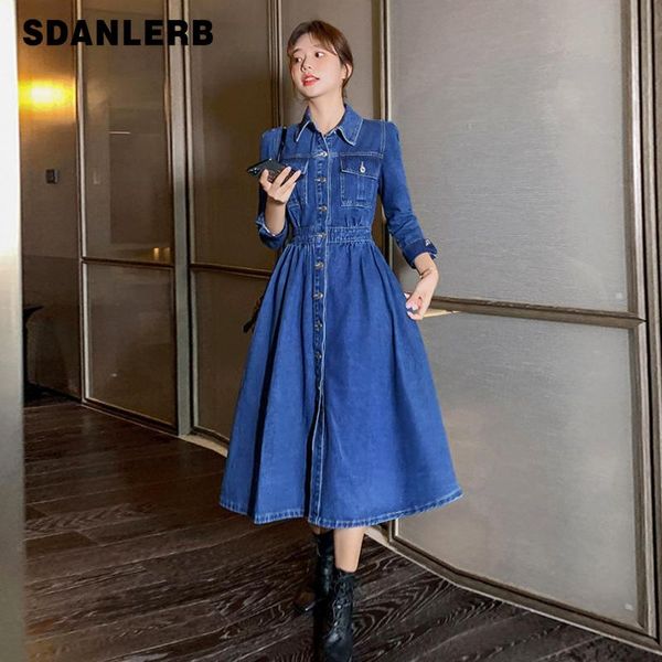 casual dresses 2021 autumn spring winter denim maxi dress women's waist slimming temperament long sleeve fashion blue, Black;gray
casual dresses 2021 autumn spring winter denim maxi dress women's waist slimming temperament long sleeve fashion blue, Black;gray