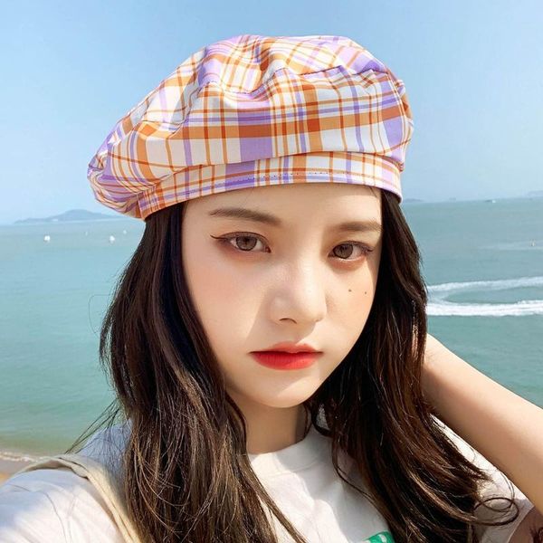 beanies style british retro hat female checked beret face show little ing painter
beanies style british retro hat female checked beret face show little ing painter