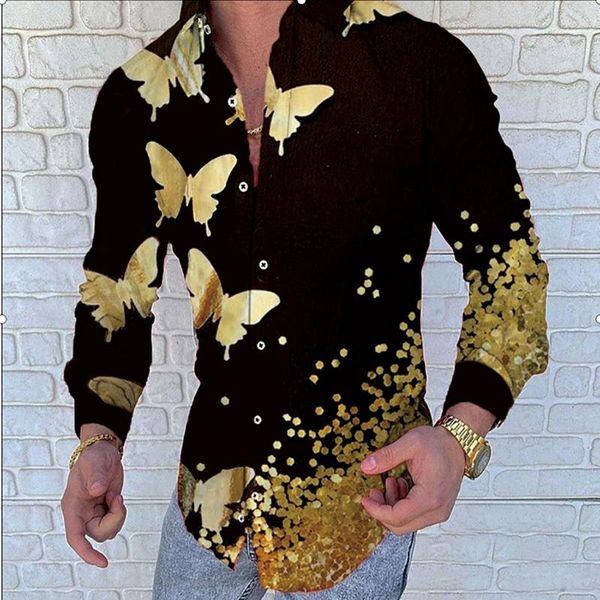 men's casual shirts men fashion butterfly printed long sleeve shirt 2021 slim fit single breasted blouses, White;black
men's casual shirts men fashion butterfly printed long sleeve shirt 2021 slim fit single breasted blouses, White;black