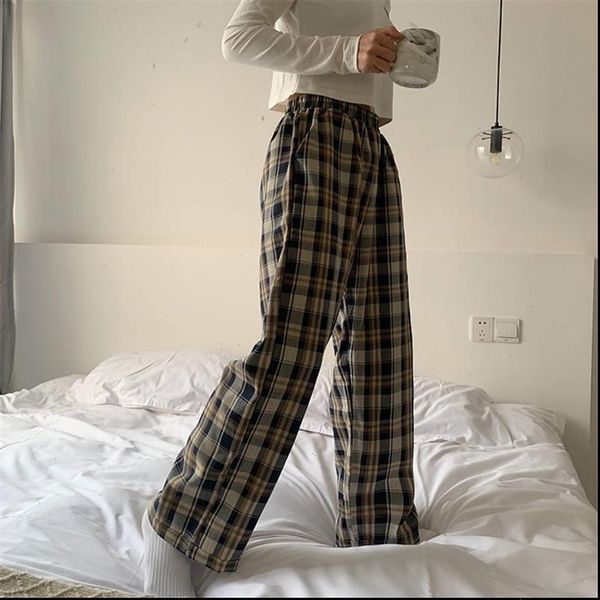 spring latest korean loose womens capris high waist plaid wide leg straight casual harajuku women all match, Black;white
spring latest korean loose womens capris high waist plaid wide leg straight casual harajuku women all match, Black;white