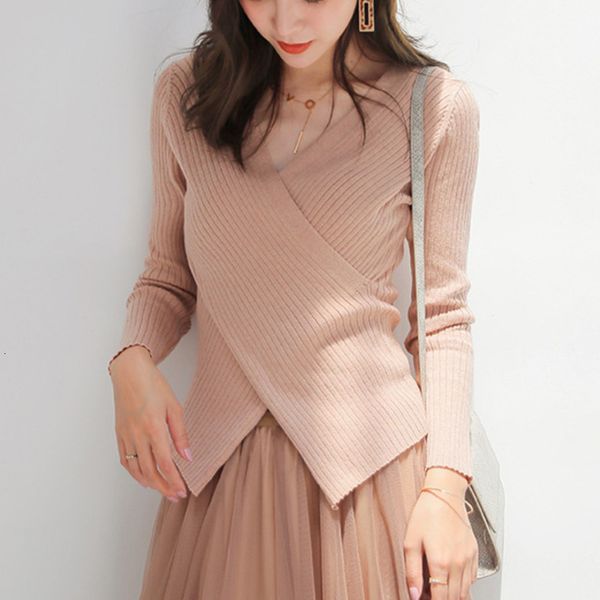 women's sweaters irregular v neck criss cross slim knitted woman elegant long sleeve solid color knitwear sweater autumn, White;black
women's sweaters irregular v neck criss cross slim knitted woman elegant long sleeve solid color knitwear sweater autumn, White;black
