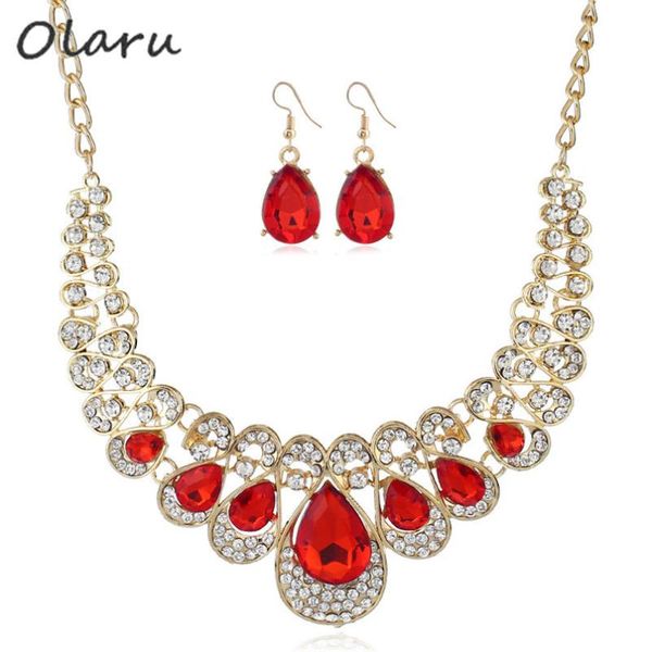 earrings & necklace olaru bohemian vintage crystal water drop jewelry set woman choker with stud fashion wedding accessories gfit, Silver
earrings & necklace olaru bohemian vintage crystal water drop jewelry set woman choker with stud fashion wedding accessories gfit, Silver