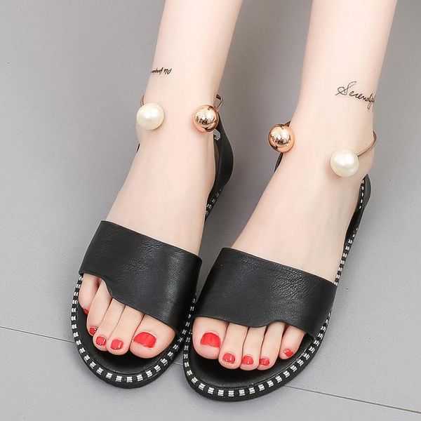 sandals 2021 pearl women flip flops summer fashion slip-on breathable non-slip shoes woman slides solid casual female, Black
sandals 2021 pearl women flip flops summer fashion slip-on breathable non-slip shoes woman slides solid casual female, Black