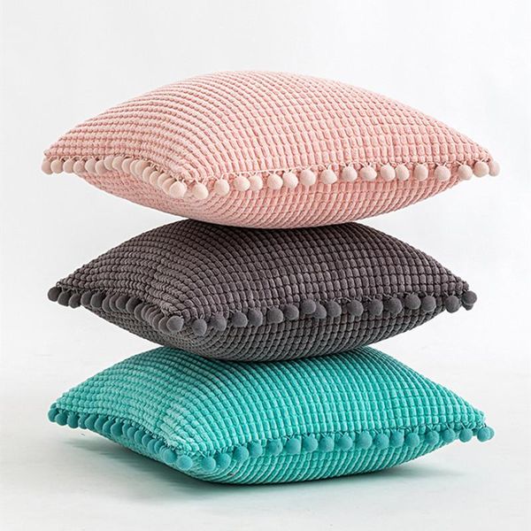 cushion/decorative pillow cushion cover with pompom ball white yellow blue grey corduroy bedroom sofa decoration cases 45x45cm
cushion/decorative pillow cushion cover with pompom ball white yellow blue grey corduroy bedroom sofa decoration cases 45x45cm