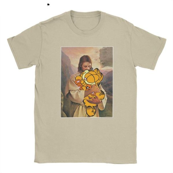 men's t-shirts leisure jesus holding garfield tenderly t-shirt for men crewneck pure cotton t shirts short sleeve tees arrival, White;black
men's t-shirts leisure jesus holding garfield tenderly t-shirt for men crewneck pure cotton t shirts short sleeve tees arrival, White;black