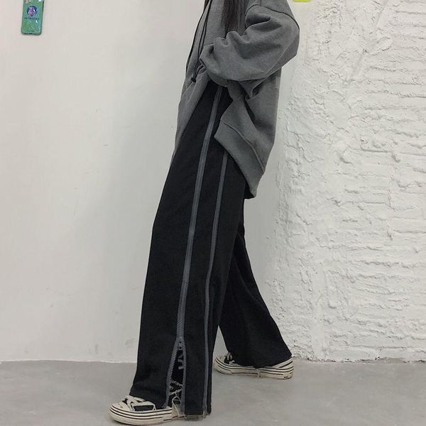 women's pants & capris autumn drop wide leg korean version side zipper split loose bf harajuku style straight tube leisure, Black;white
women's pants & capris autumn drop wide leg korean version side zipper split loose bf harajuku style straight tube leisure, Black;white