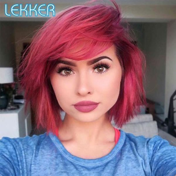 lace wigs lekker short straight bob t part front human hair wig for women natural dark brazilian remy burgundy red glueless color, Black;brown
lace wigs lekker short straight bob t part front human hair wig for women natural dark brazilian remy burgundy red glueless color, Black;brown