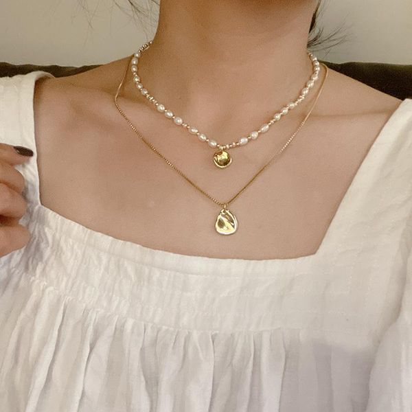 chains modern jewelry women necklace sweet korean temperament natural freshwater pearl chain for party gifts, Silver
chains modern jewelry women necklace sweet korean temperament natural freshwater pearl chain for party gifts, Silver