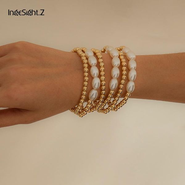charm bracelets ingesight.z 5pcs/set punk ccb plastic beaded chain bangles imitation pearl for women wrist jewelry, Golden;silver
charm bracelets ingesight.z 5pcs/set punk ccb plastic beaded chain bangles imitation pearl for women wrist jewelry, Golden;silver