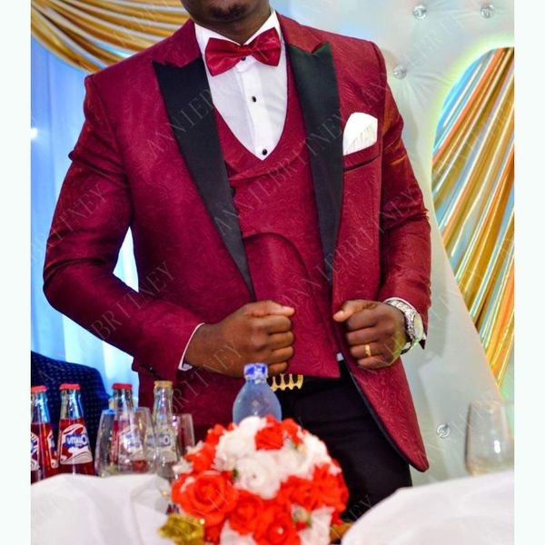men's suits & blazers 2021 suit fashion formal business slim fit 3-pieces burgundy pants tuxedo wedding men groom, White;black
men's suits & blazers 2021 suit fashion formal business slim fit 3-pieces burgundy pants tuxedo wedding men groom, White;black