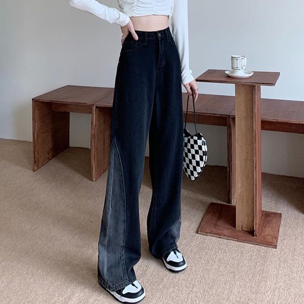 women's jeans black autumn and winter straight tube loose 2021 chic hong kong style design high waist wide leg pants, Blue
women's jeans black autumn and winter straight tube loose 2021 chic hong kong style design high waist wide leg pants, Blue